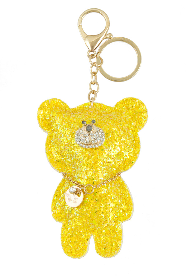 Glitter Teddy Bear Keychain