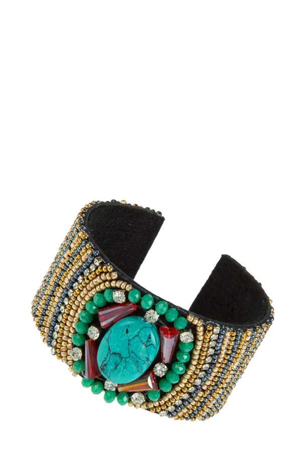 Turquoise Stone Accent Beads Bracelet