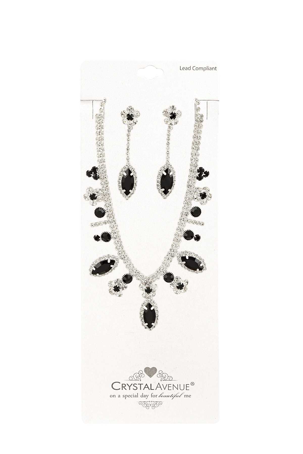 Crystal Flower Marquises Necklace Set