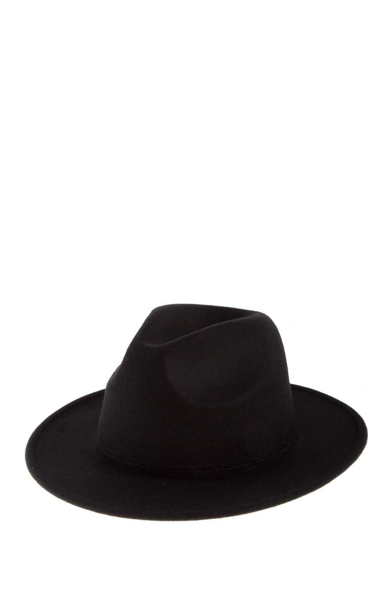 FEDORA STYLE FELT HAT WITH BOTTOM ACCENT
