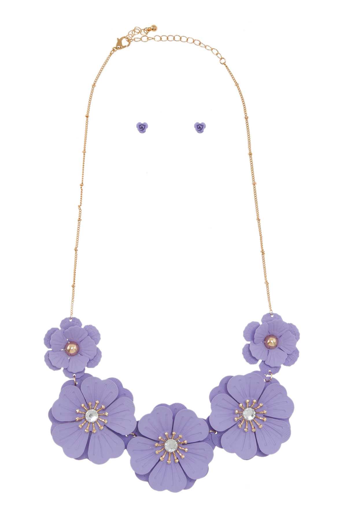 5 FLOWERS STATEMENT NECKLACE