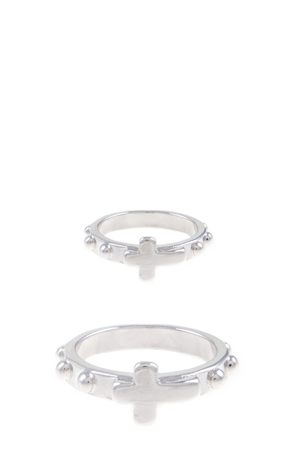 2 pcs of cross accent ring