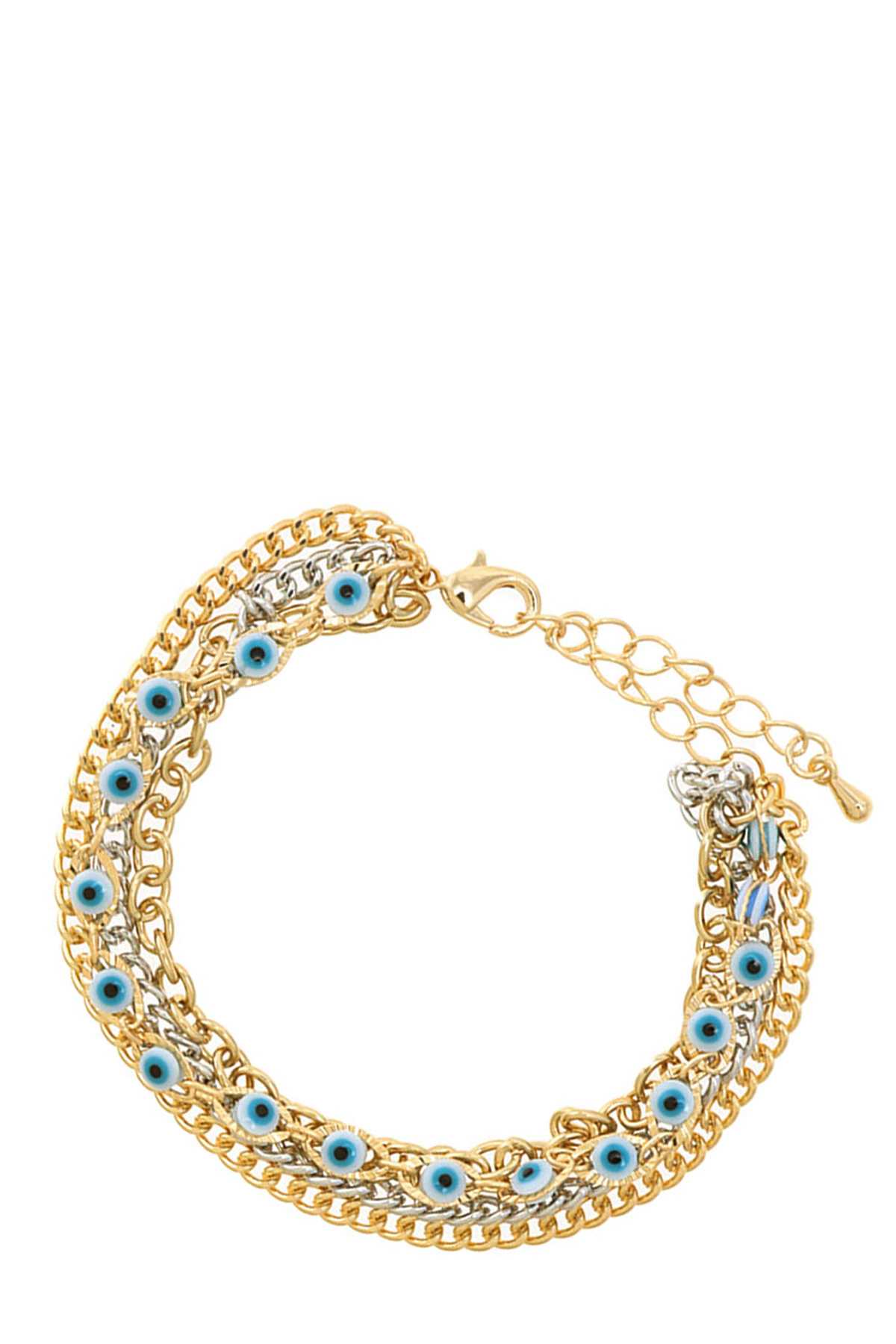 Evil Eye Beads Chain Layered Bracelet