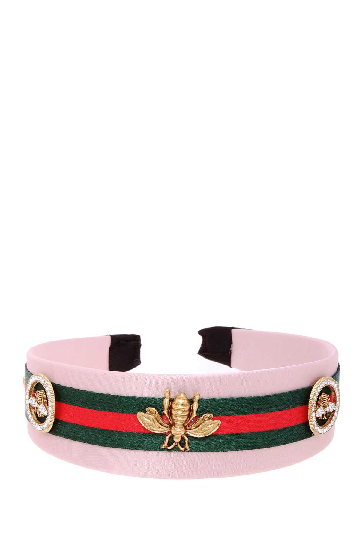 Green Red Stripe and Bee Decorated Head Band