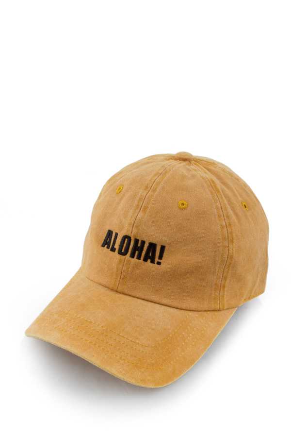 ALOHA EMBROIDERED WASHED CAP