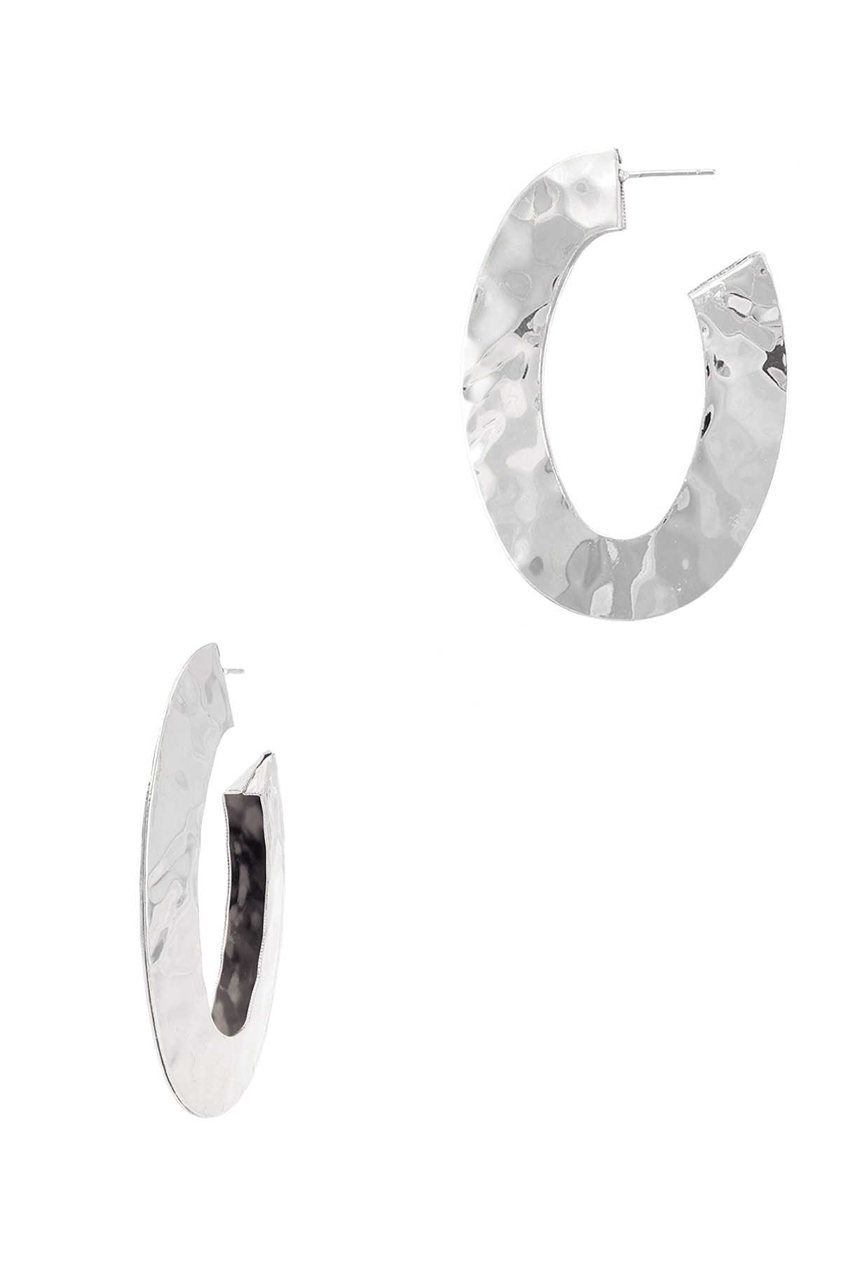 Hammered Oval Stud Earring