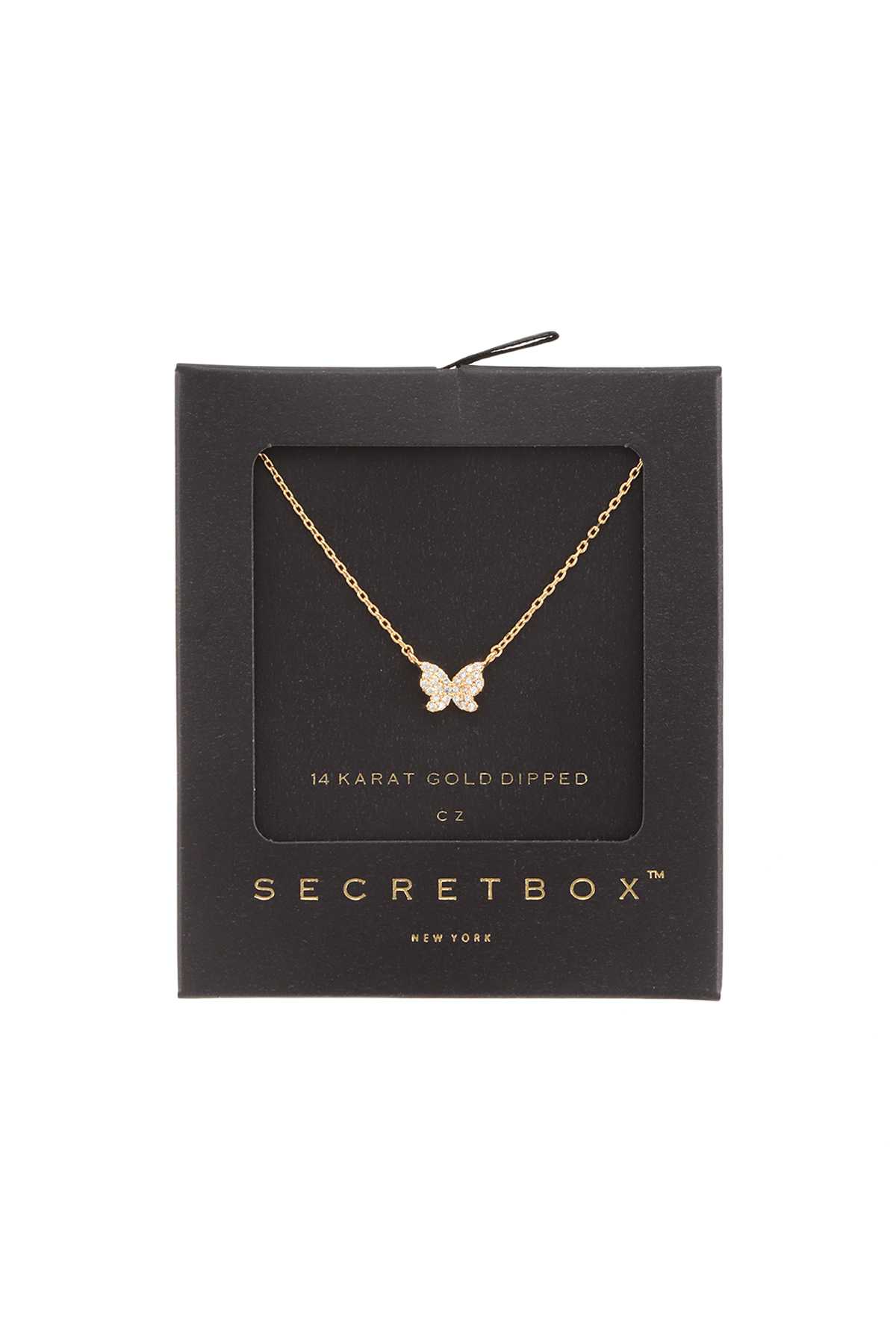 Gold Dipped Cubic Butterfly Necklace