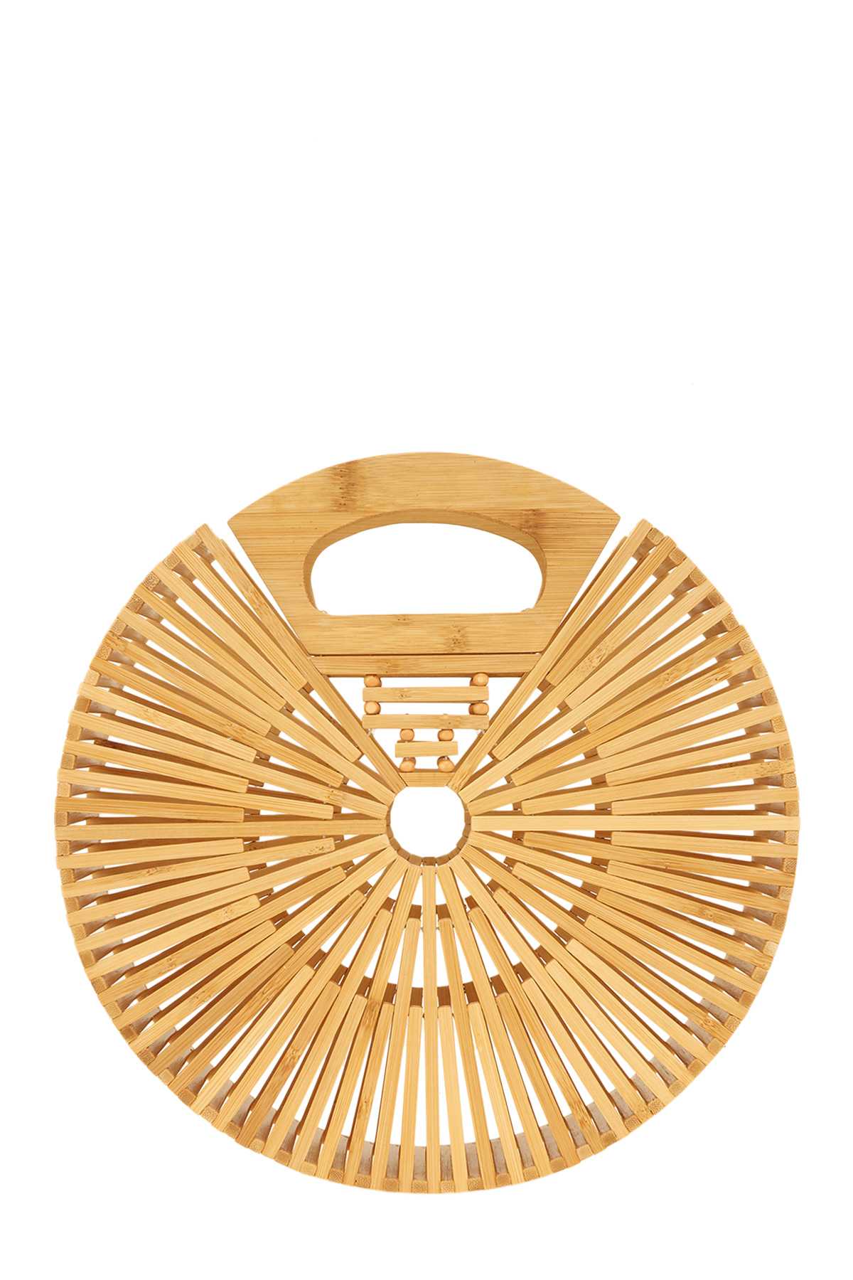 Natural Bamboo Ark Hand Round Clutch