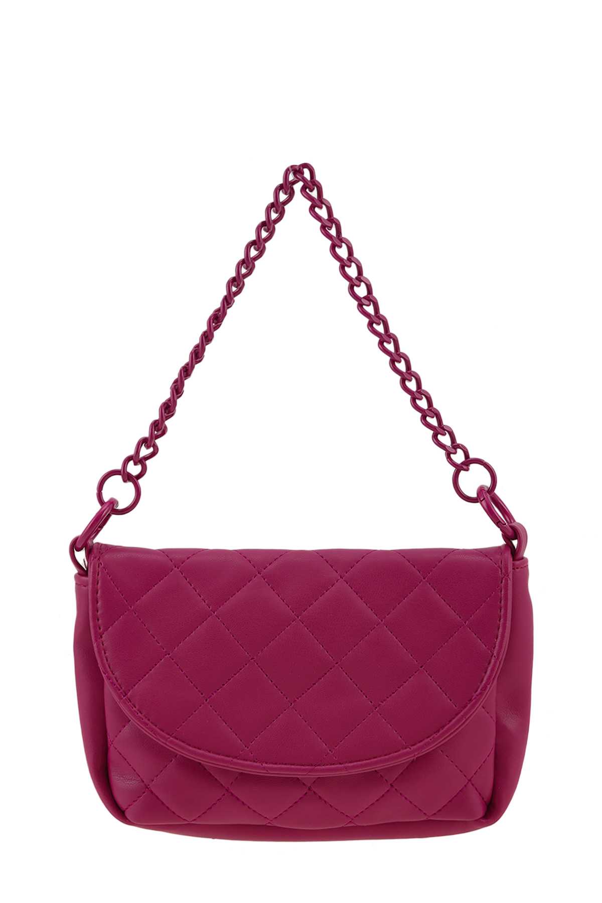 DIAMOND QUILTED CHAIN ACCENT CROSSBODY BAG