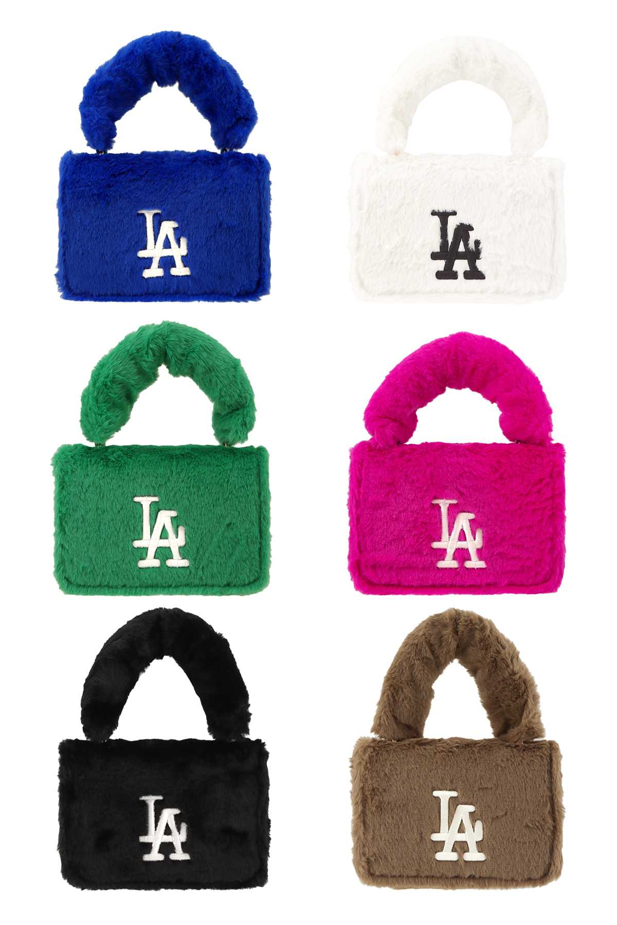 LA Embroidery Fur Crossbody Bag