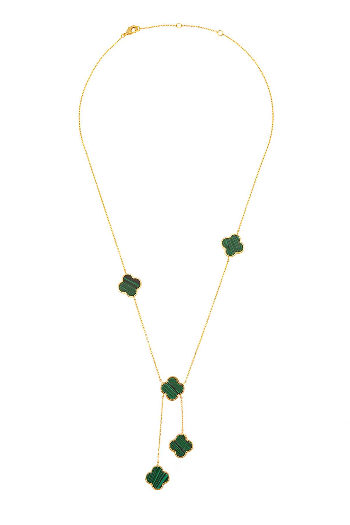 Mother of Pearl 5 Clovers Drop Necklace