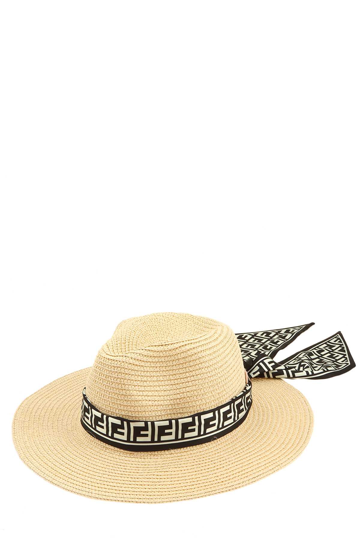 Greek Scarves Wrap Fedora Straw Hat
