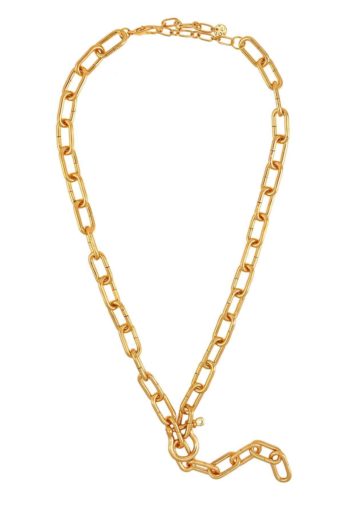 Oval Chain Lariat Necklace
