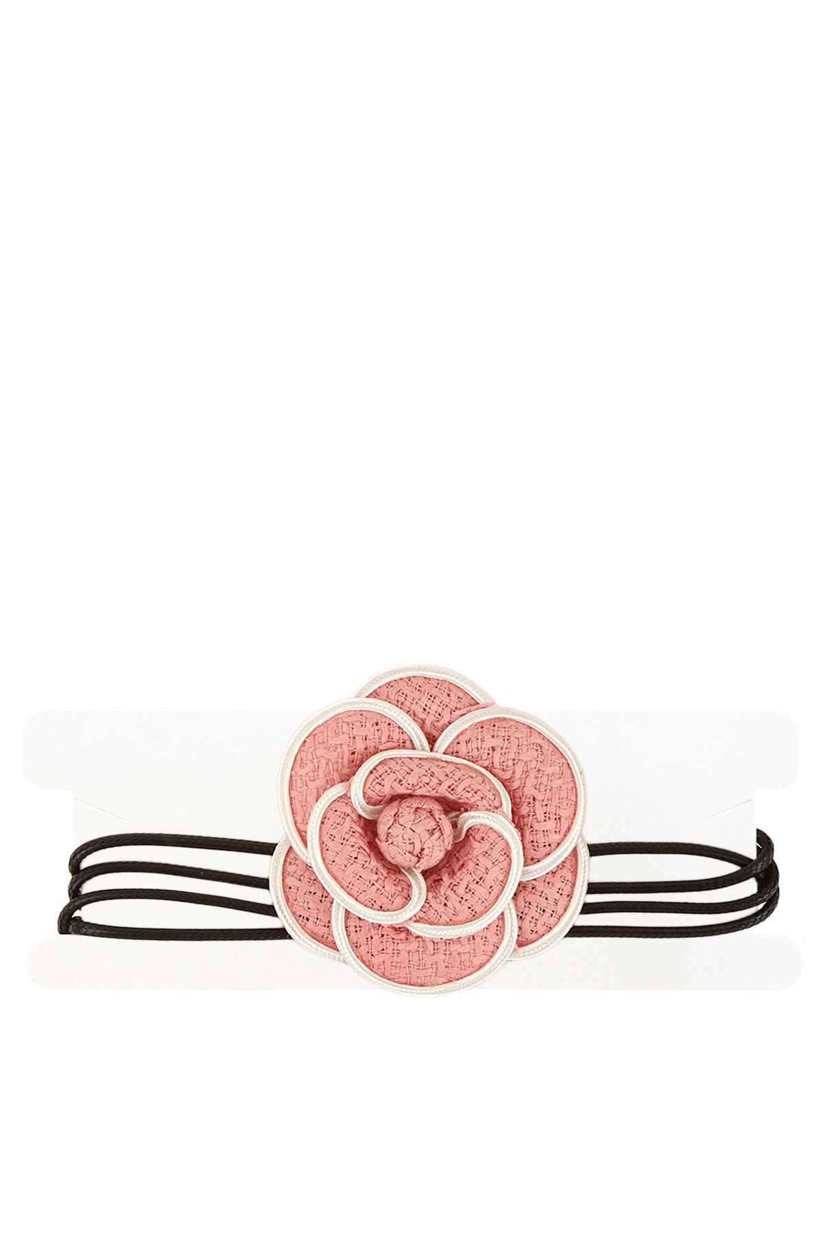 Embroidery Flower Leather Strap Choker