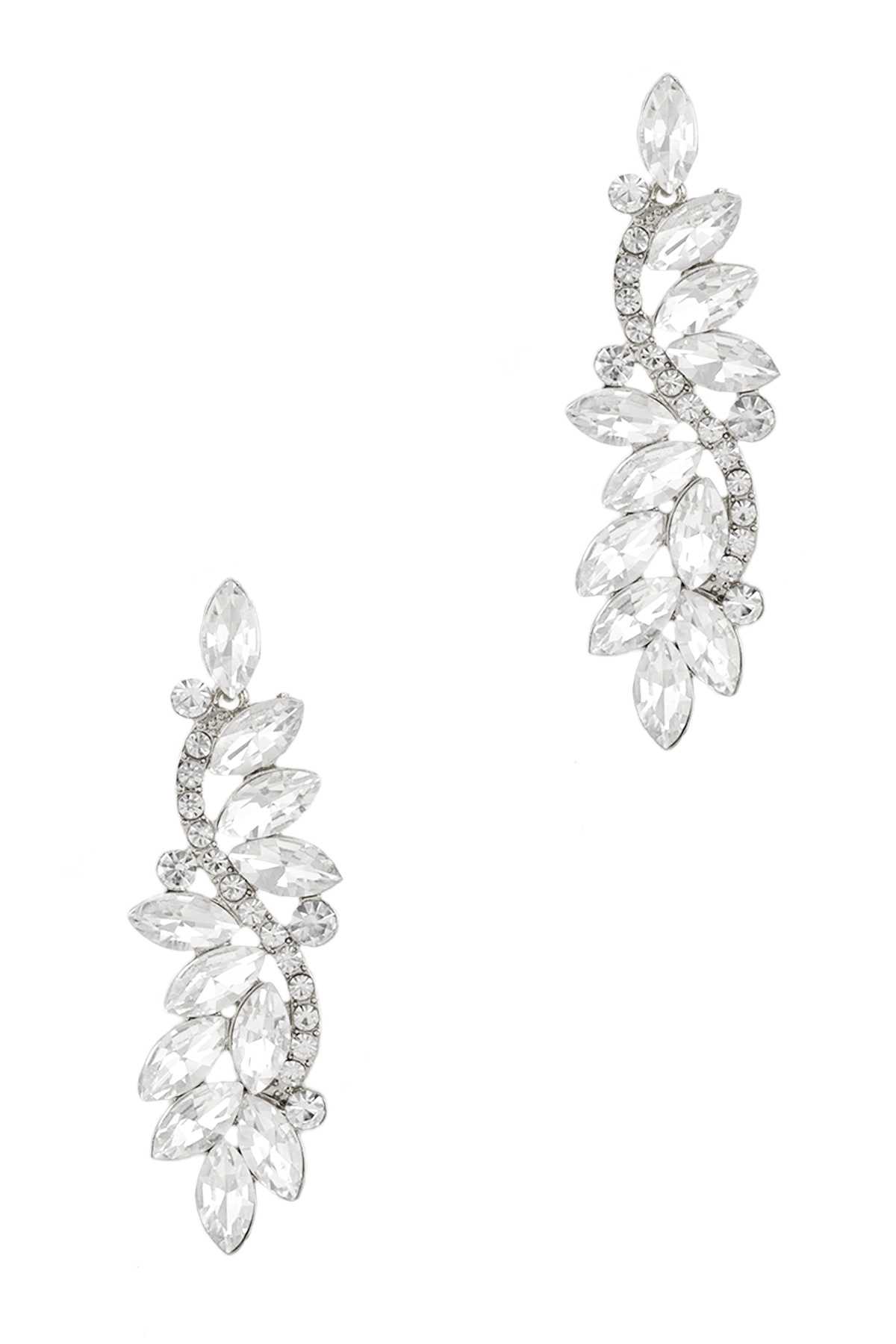 Curve Accent Crystal Stud Earring