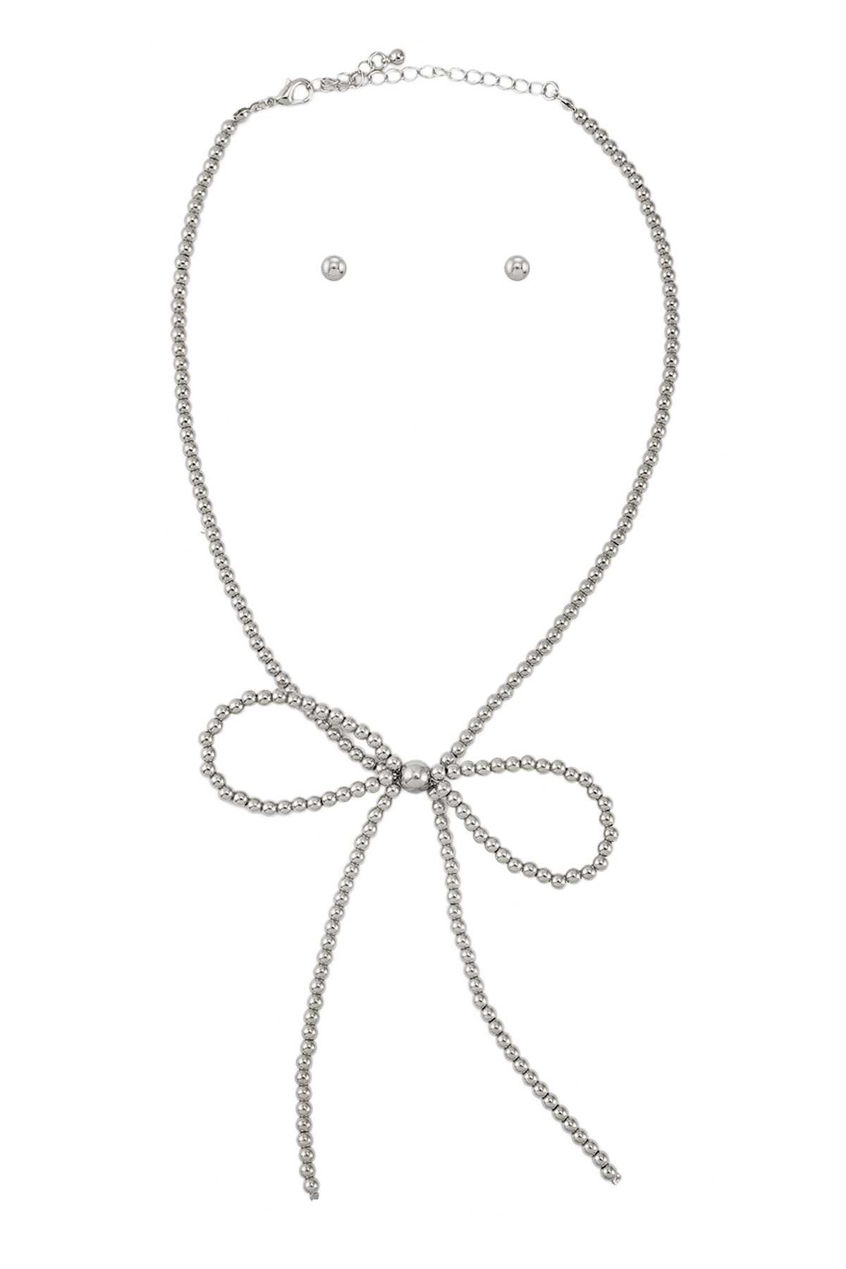 Metal Circle Ribbon Shape Necklace Set