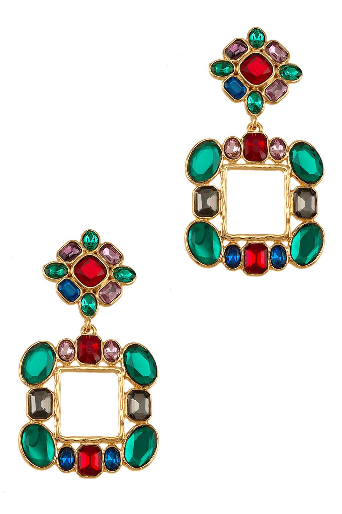 Colorful Glass Stones Earring