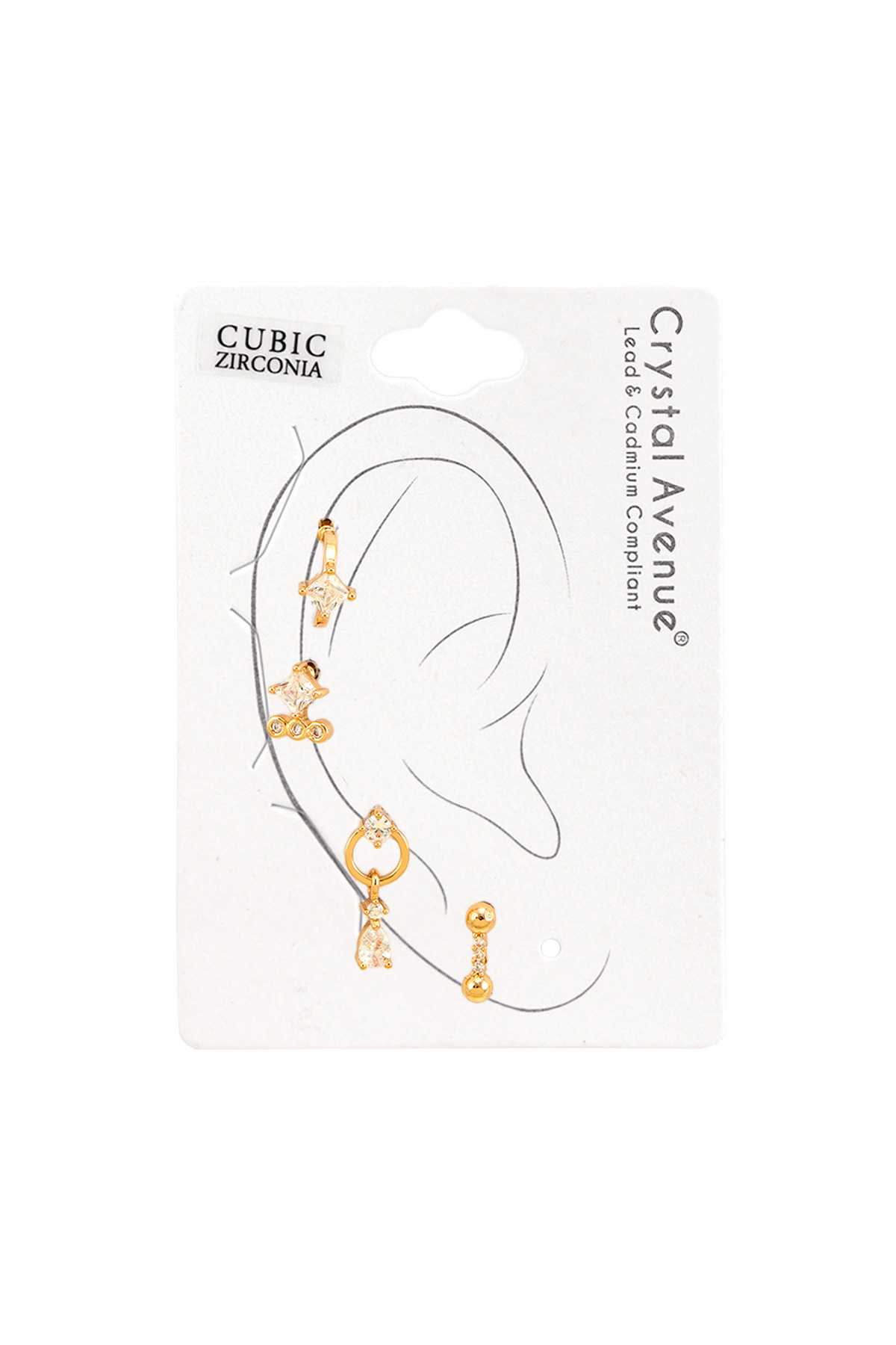Tiny Cubic Zirconia Earring Set
