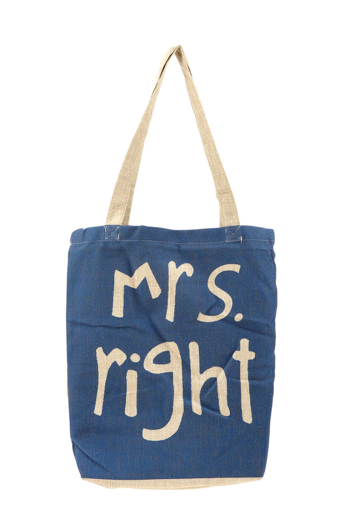 Word Accent Straw Two Color Tone Tote Bag