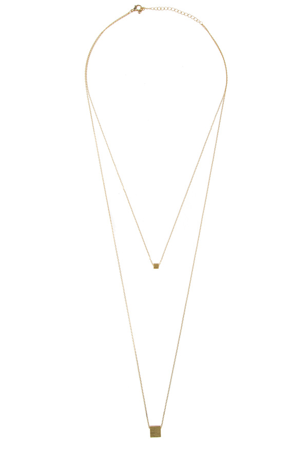 Double layered long necklace