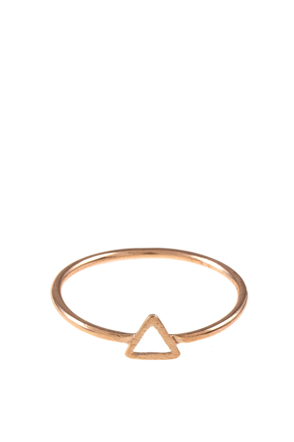 Cutout triangle charm delicate ring