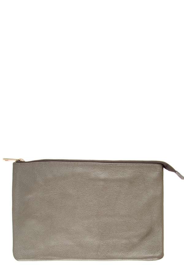 Soft solid leather clutch/laptop case