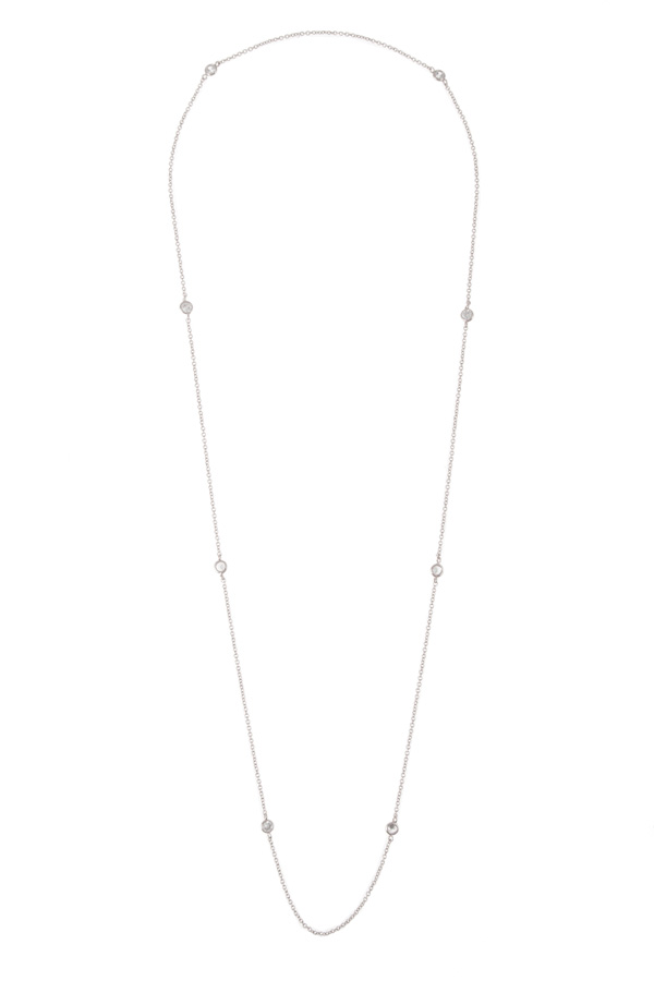 Thin chain necklace with crystals