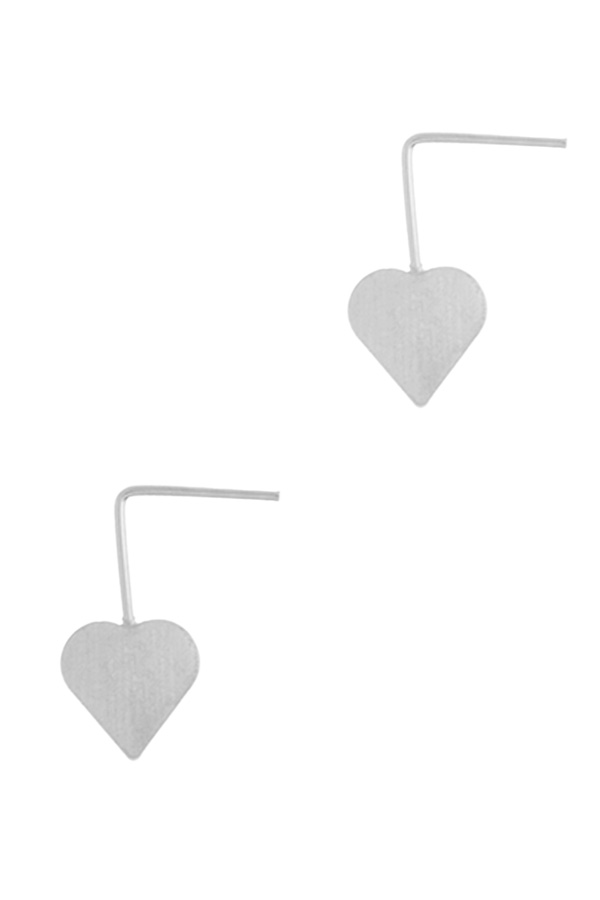 Falling heart stud earrings