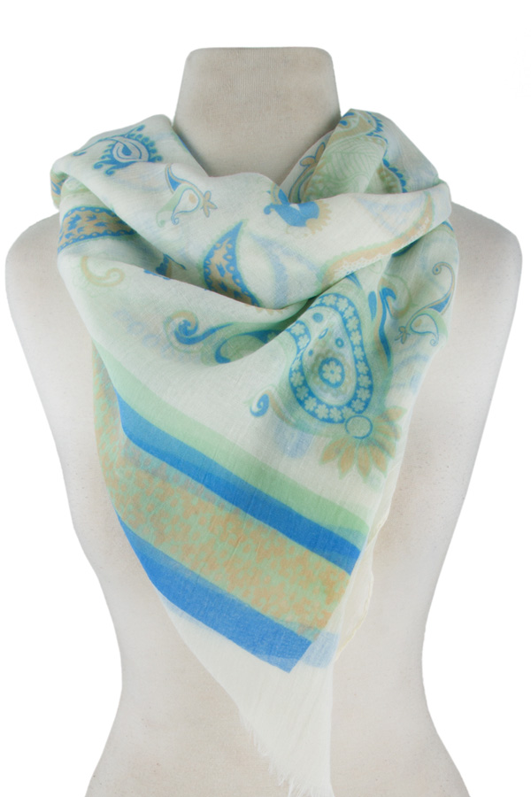 Paisley print woven scarf