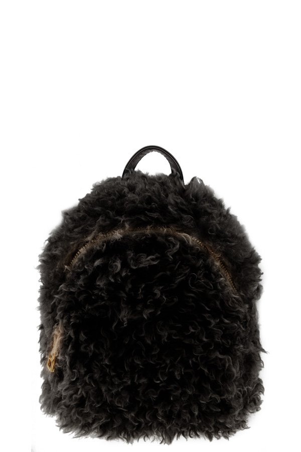 Shearling fur mini backpack