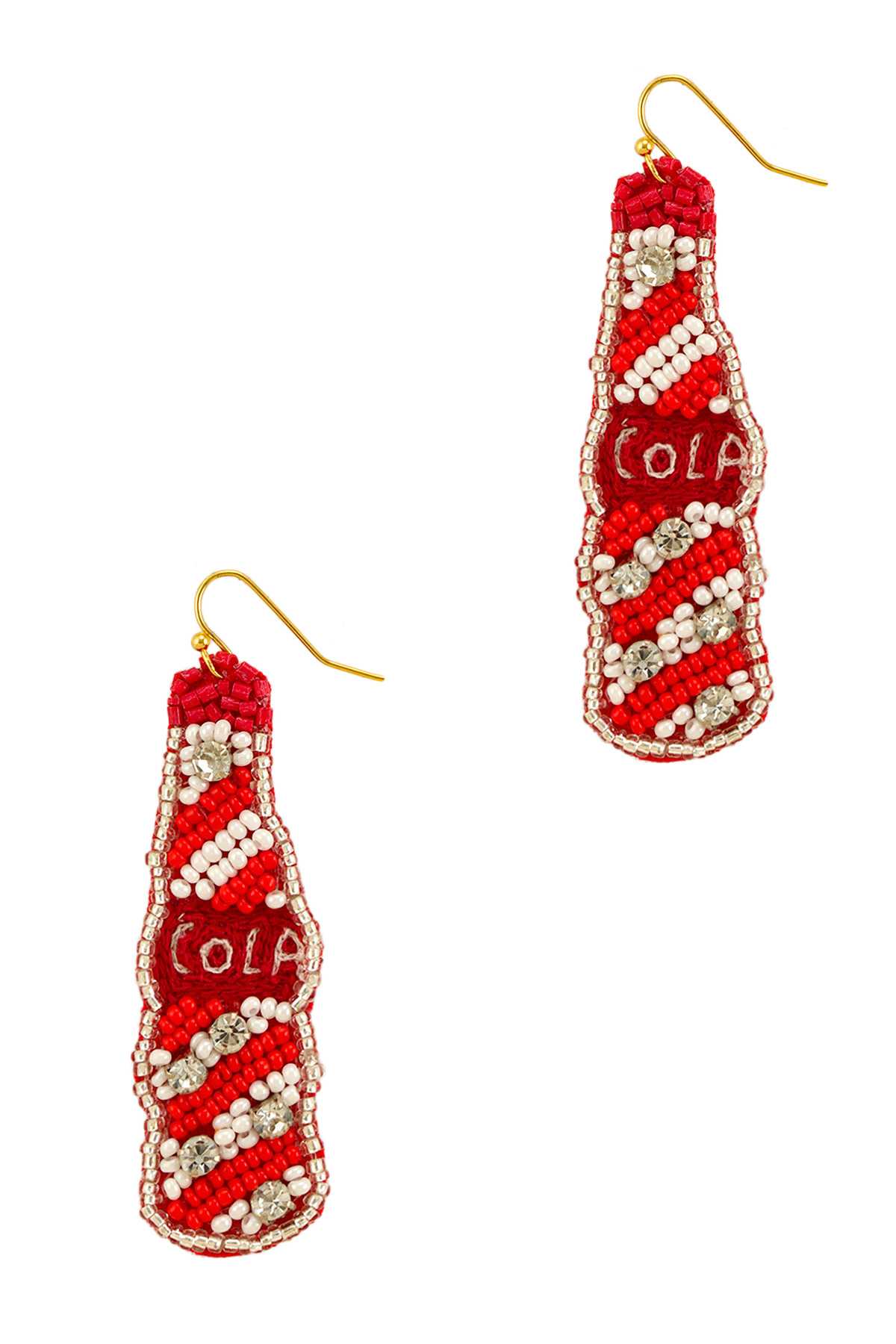 COLA Beads and Cubic Dangle Fish Hook Earring