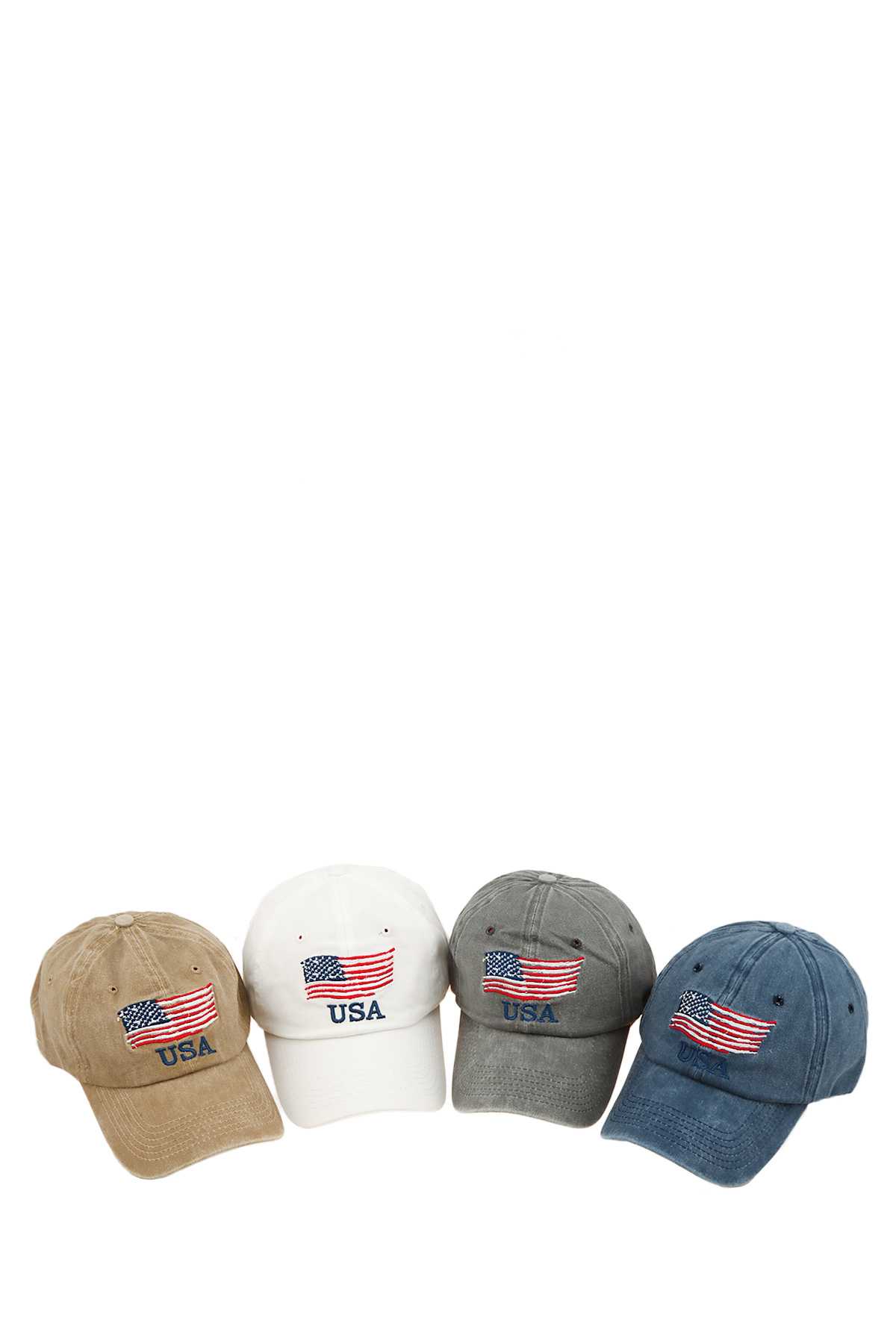 American Flag Embroidered Pigment Cap