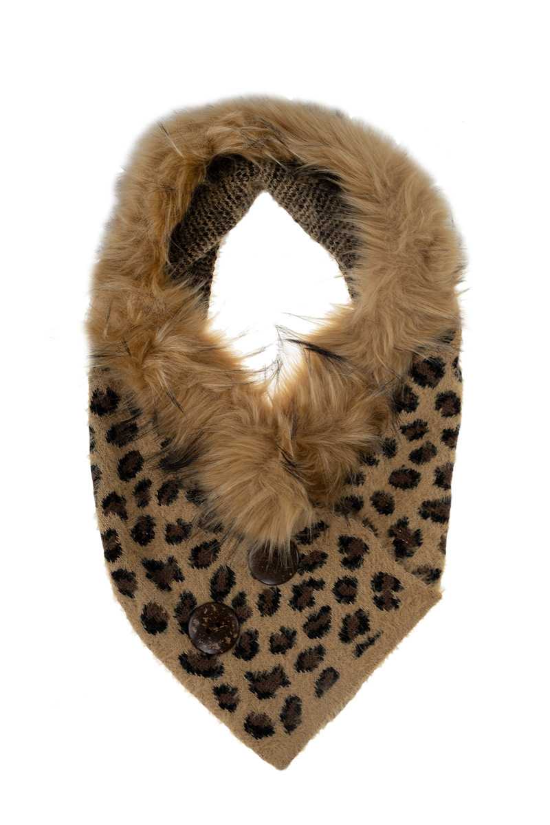 Leopard Print Fur Lined Cape