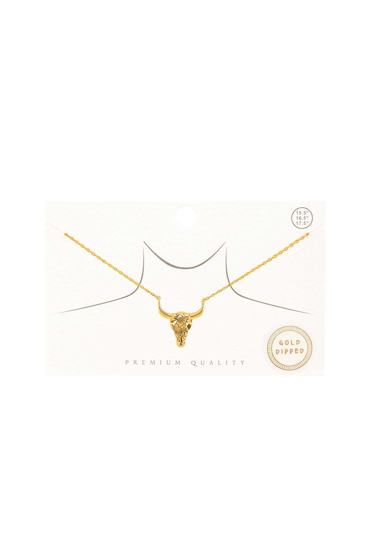 GOLD DIPPED Metal COW Necklace