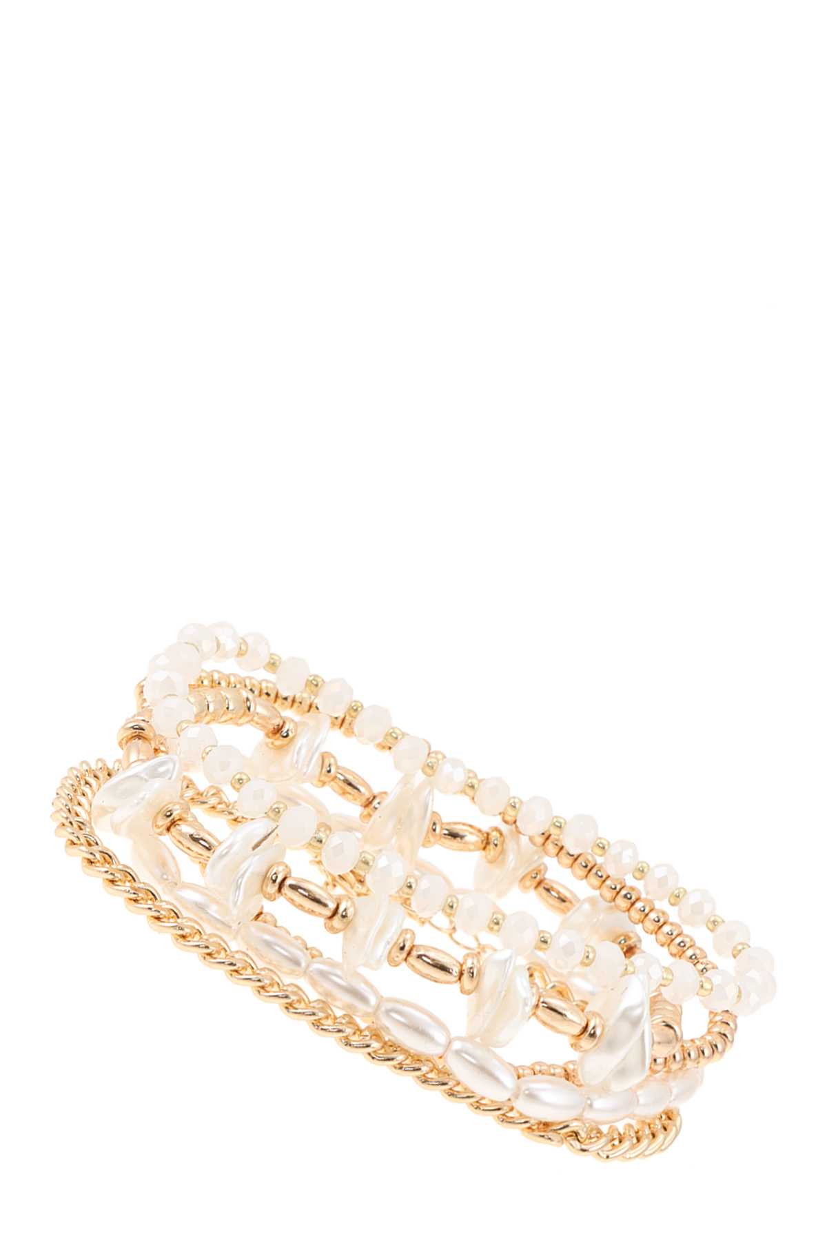 Pearl and Beads Linked Layered Bracelet