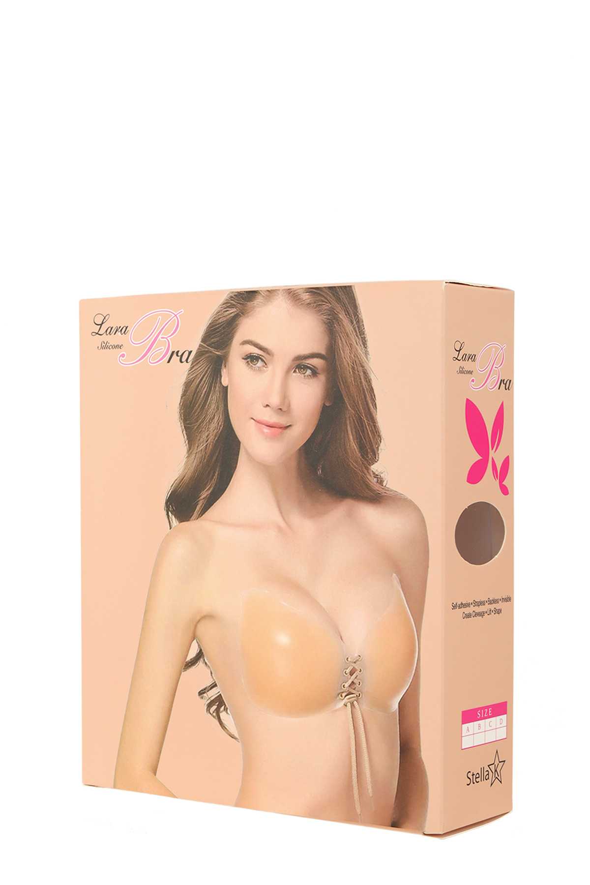 Self-adhesive strapless backless invisible bra