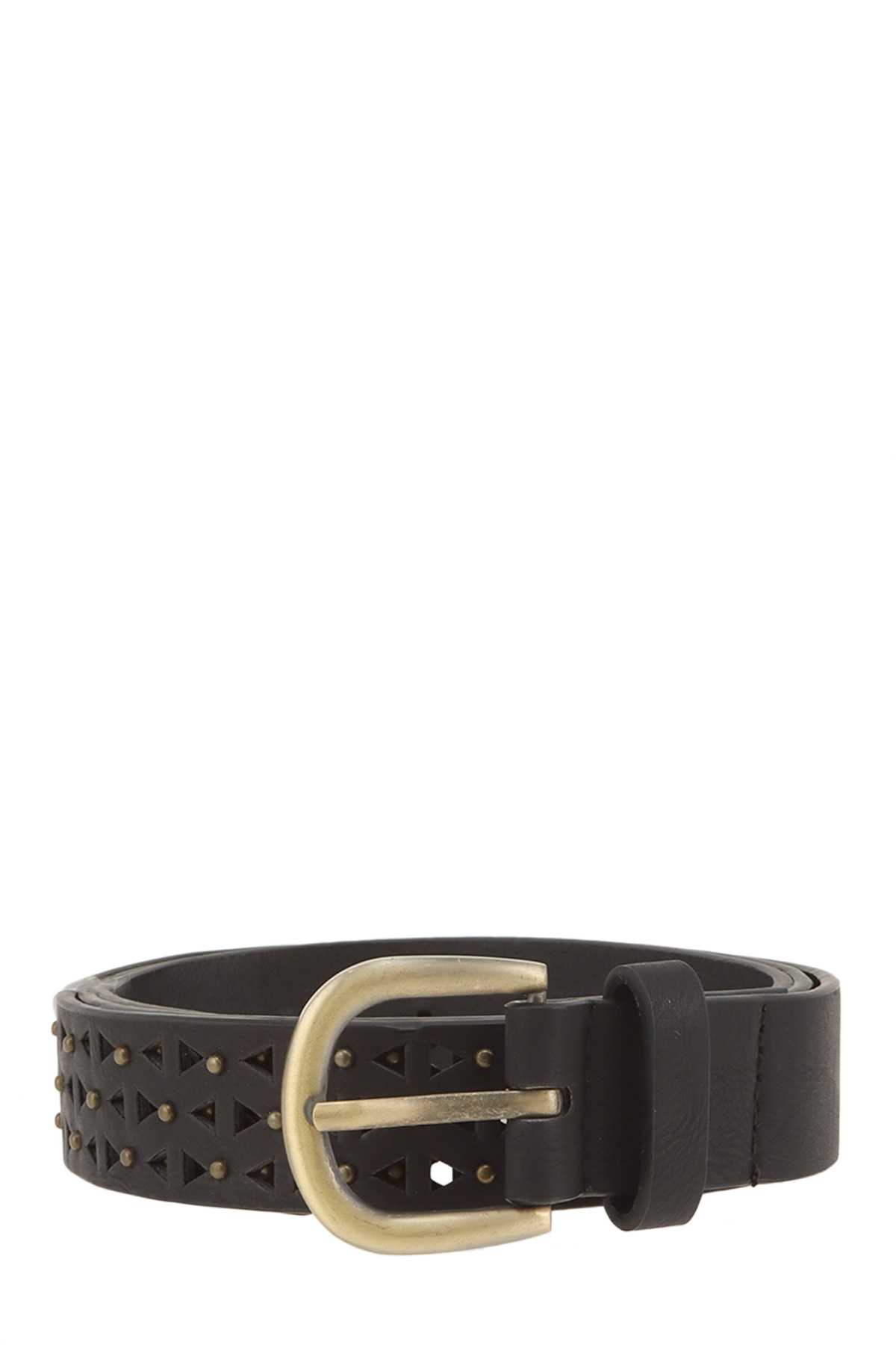 Perforated Bow Studded Buckle Belt