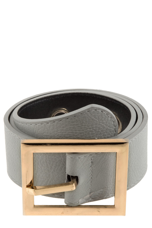 Faux leather metal plated hole belt