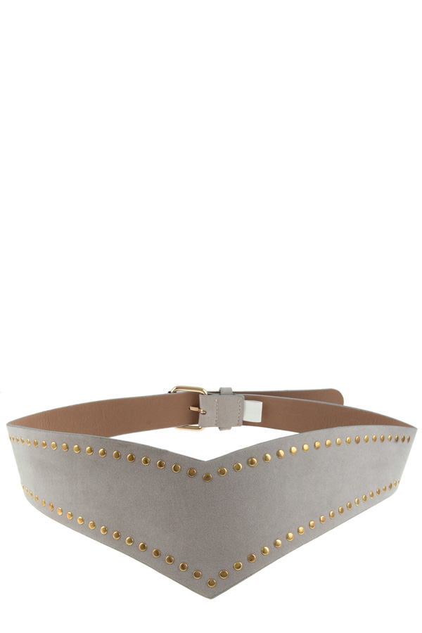 Studded suede mid pointed belt