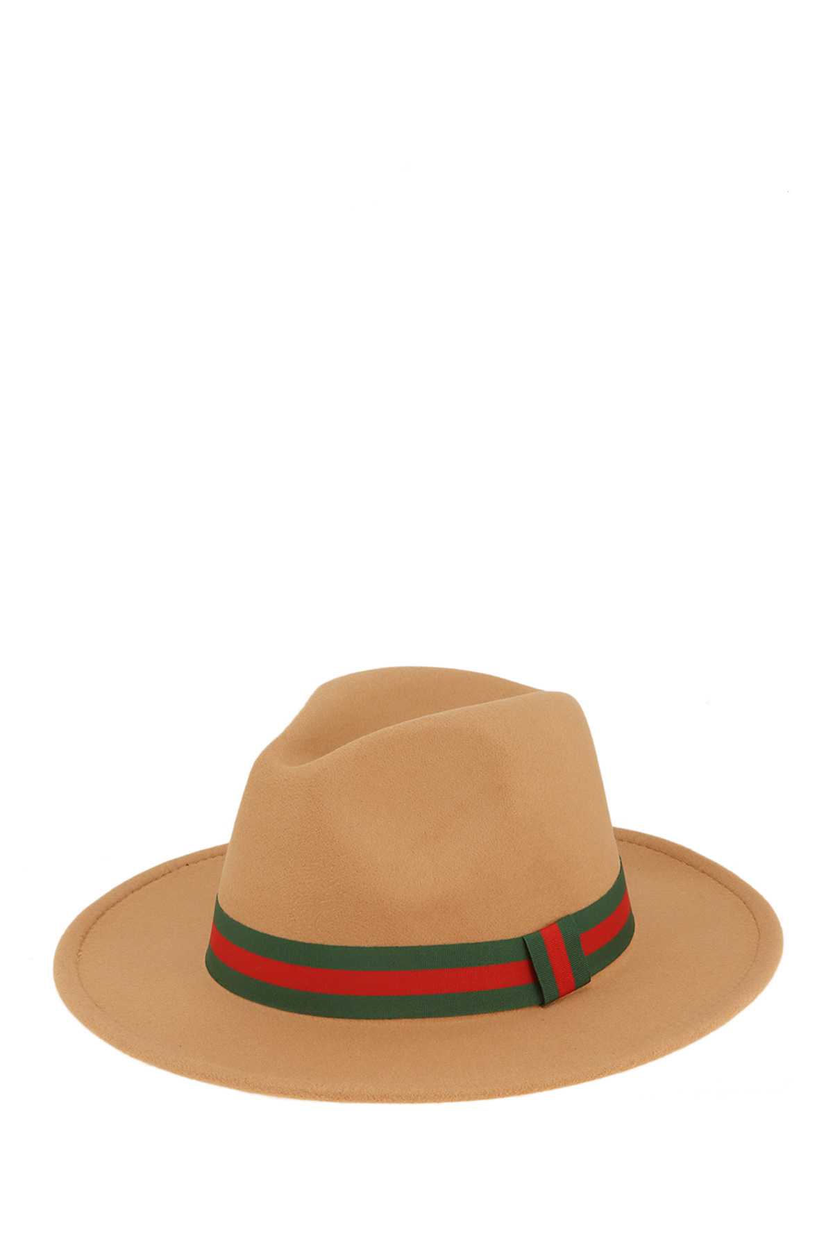 Green and Red Band Basic Fedora Hat