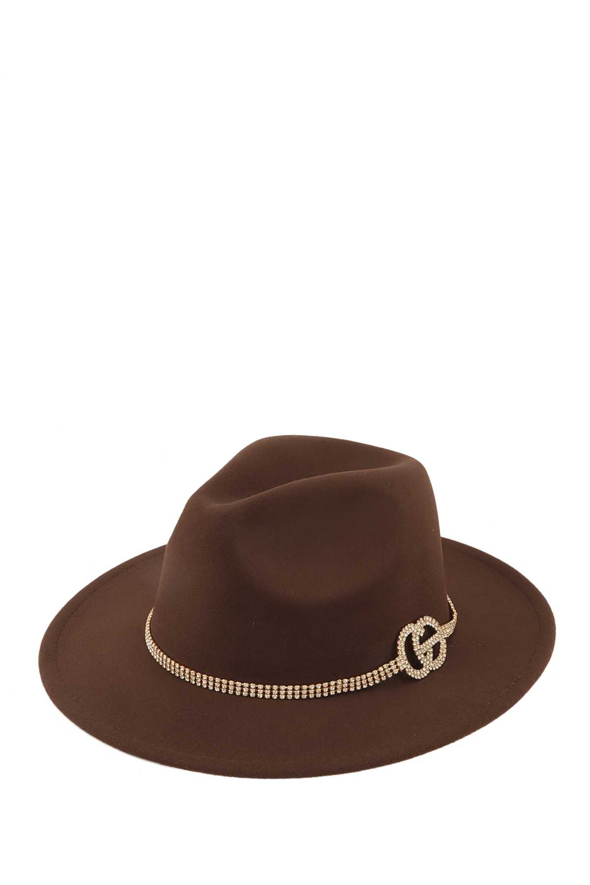 Rhinestone GO Band Fedora Hat