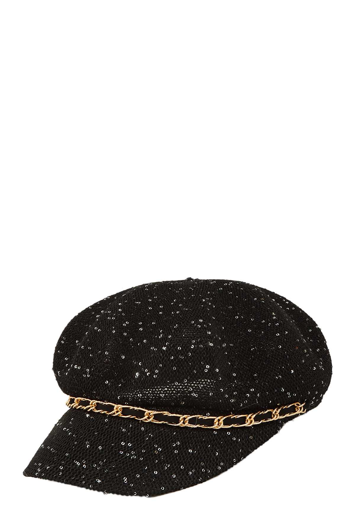 Chain Buckle Beret Straw Hat