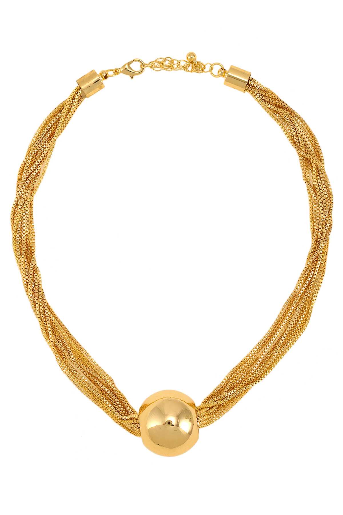Ball Accent Twisted Chain Necklace