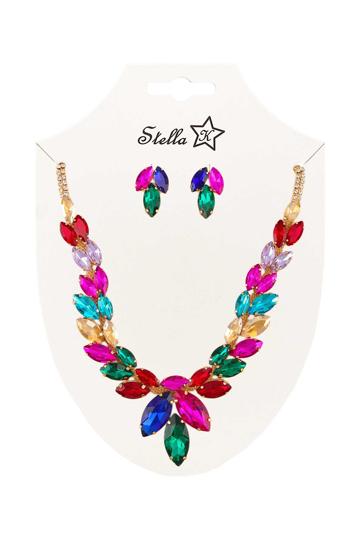 MULTI CRYSTAL STATEMENT NECKLACE