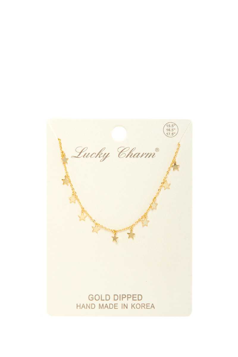 Gold Dipped 11 Stars Charm Necklace