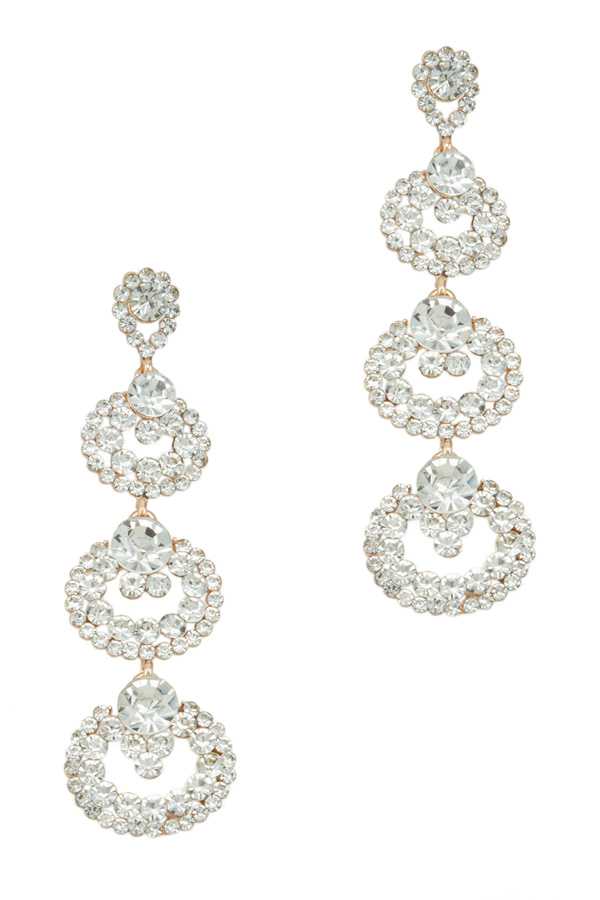 Rounds Dangling Glass Crystal Earring