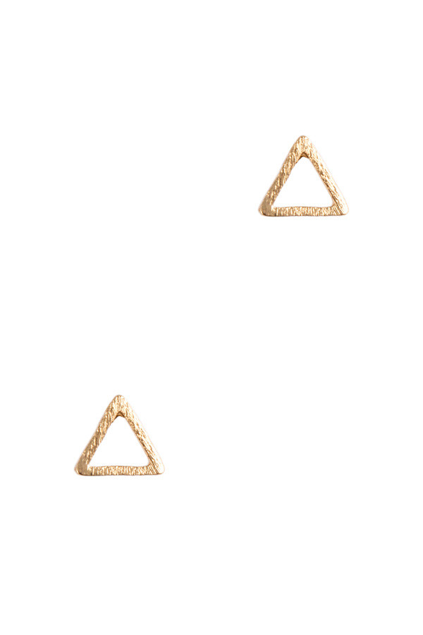 Cutout triangle tiny stud earrings