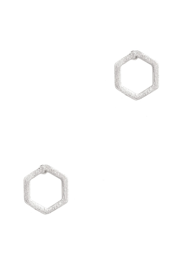 Cutout hexagon stud earrings