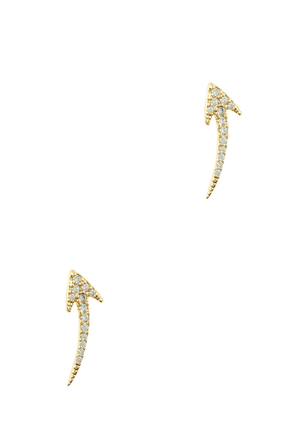 Arrow rhinestone encrusted stud earrings
