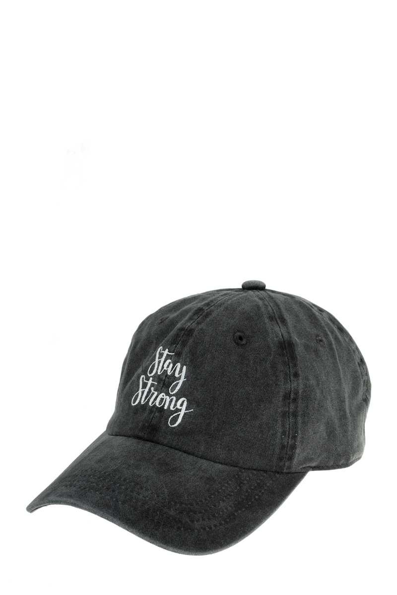 STAY STRONG EMBROIDERY PIGMENT WASHED CAP